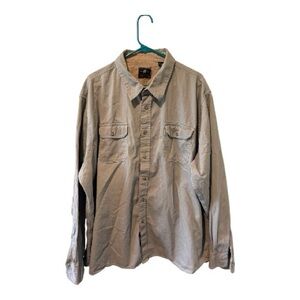 Wrangler 3XL Gray/ Tan Button Down Shirt Cotton Workwear Western Style